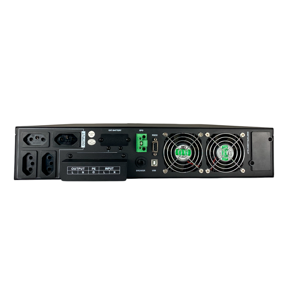 Nobreak SD3 ON-LINE R - Vista traseira em rack